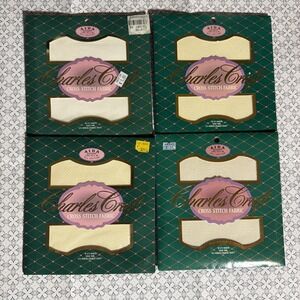 4 New Charles Craft Cross Stitch All Cotton 14 ct And 8.5 ct 12" x 18"